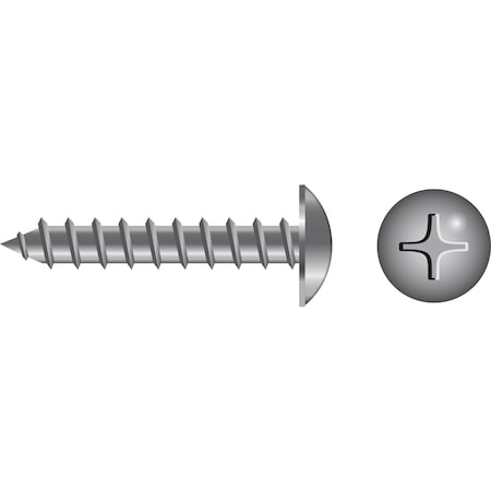 Thread Forming Screw, #10 X 1-1/2 In, 18-8 Stainless Steel Truss Head Phillips Drive